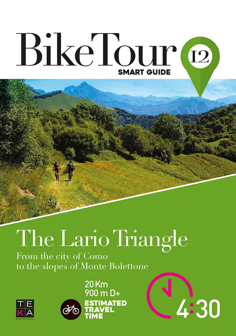 Smart guide itinerario pieghevole in inglese, bike tour, triangolo lariano, teka edizioni