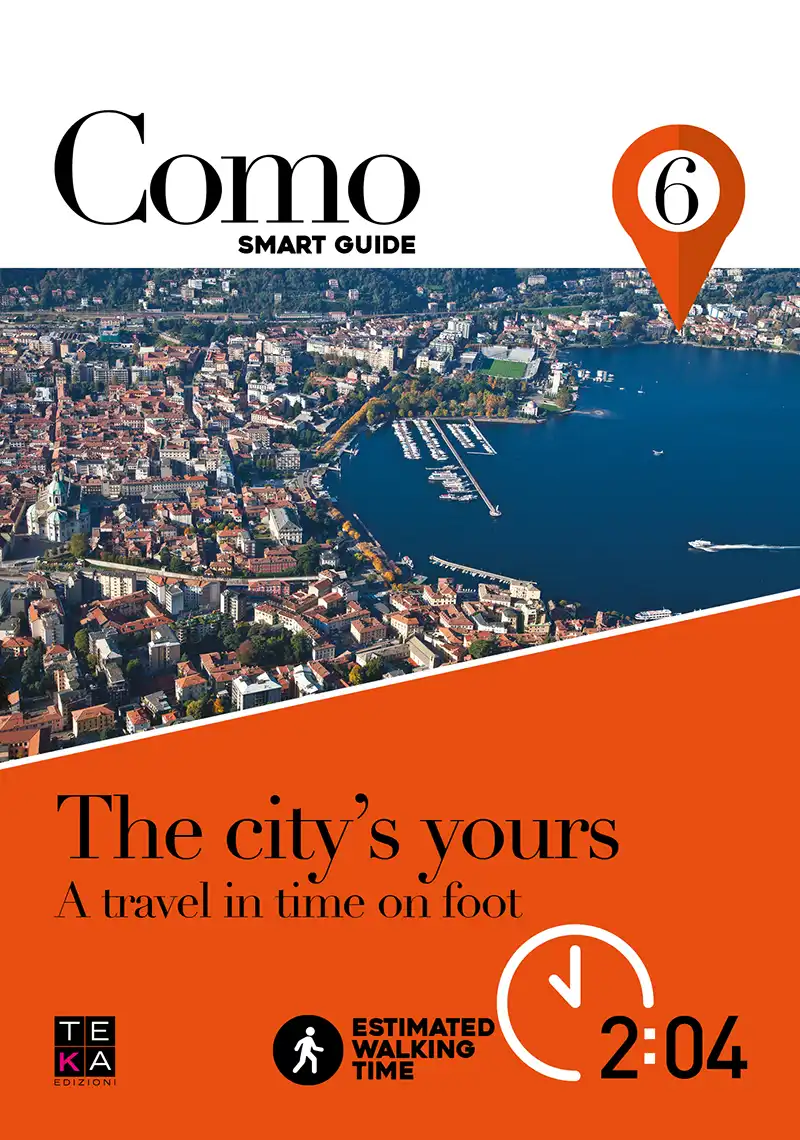 Smart guide itinerario pieghevole in inglese, città di como, teka edizioni