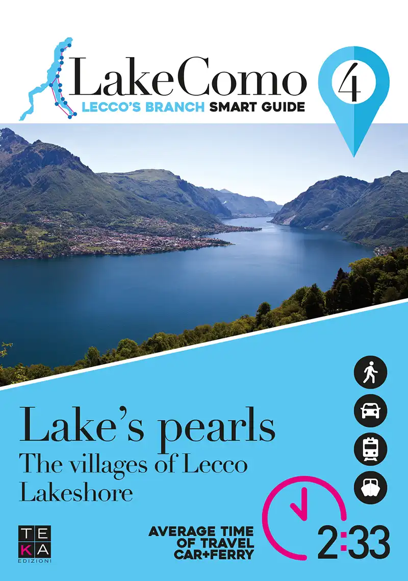 Smart guide itinerario pieghevole in inglese, ramo lecchese lago di como, lago di lecco, teka edizioni